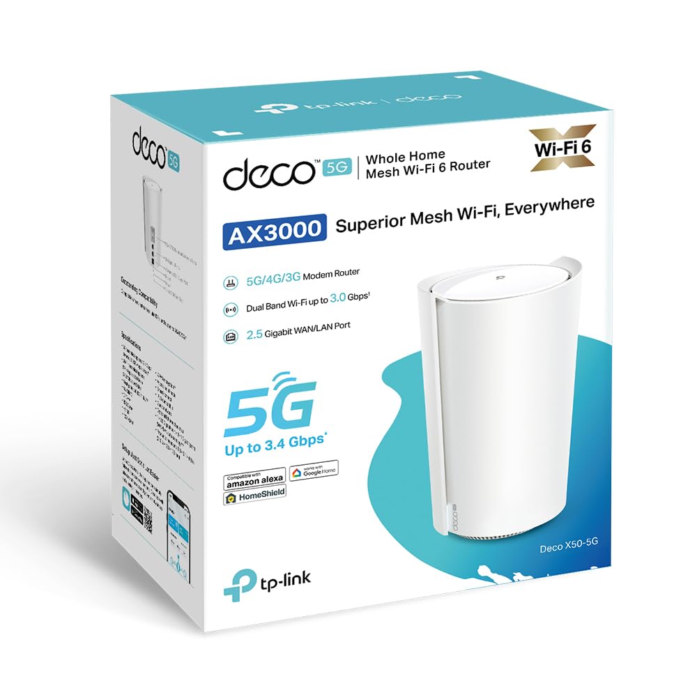 TP-Link Deco X50-5G – Wi-Fi 6 AX3000 5G Router mit SIM-Slot & Mesh-Unterstützung – Produktansicht 4