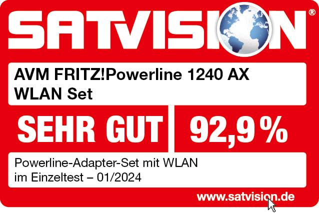 FRITZ!Powerline 1240 AX Set – Gigabit-Powerline mit Wi-Fi 6 Access Point – Produktansicht 2