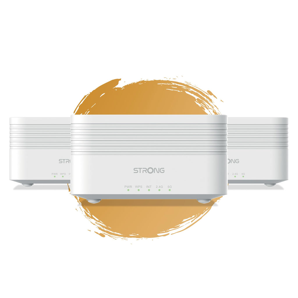 STRONG Atria Mesh AX3000 WiFi 6 Erweiterungsset (3er-Packung) – Dual-Band Abdeckung, Gigabit-Ports, Weiß – Produktansicht 6