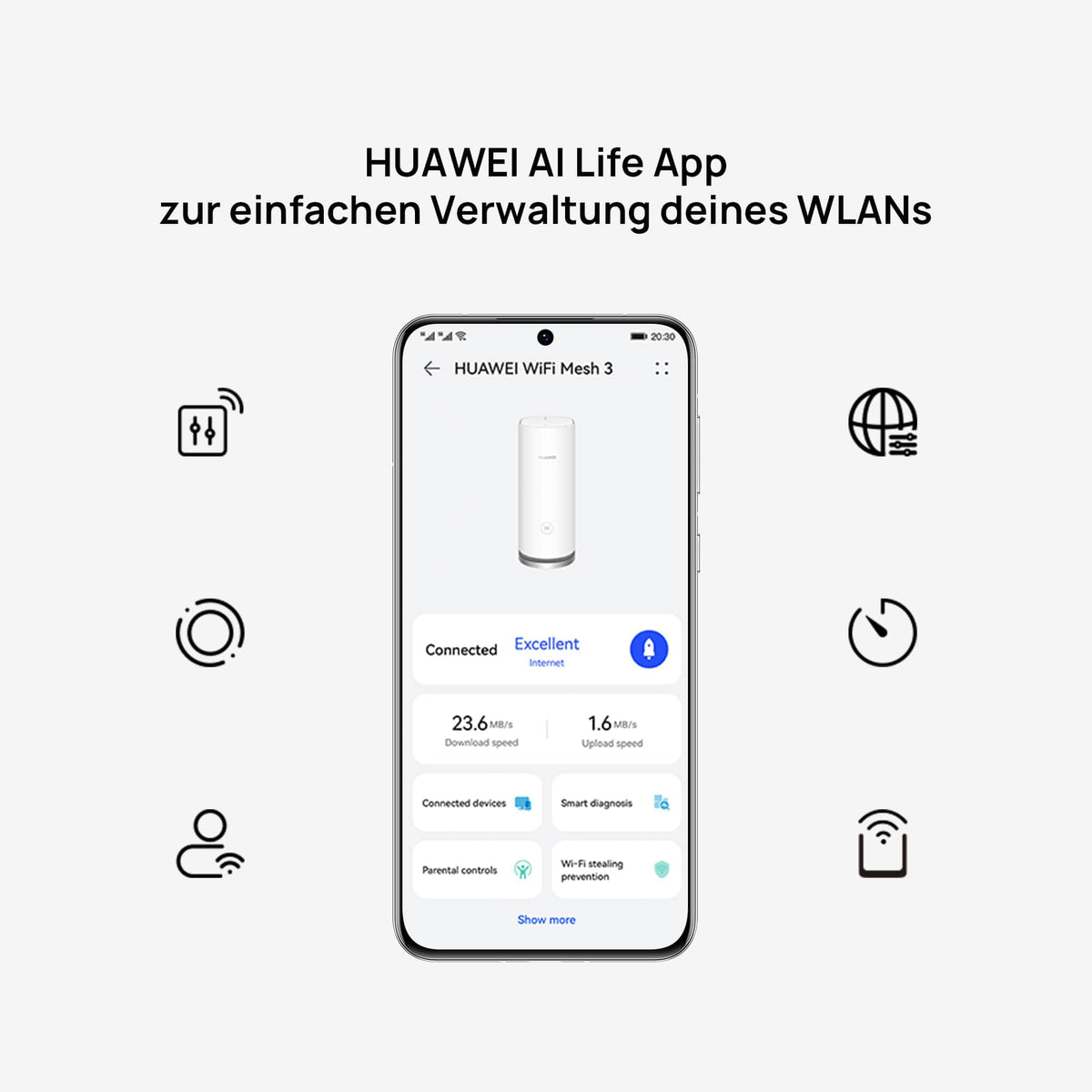 HUAWEI WiFi Mesh 3 – AX3000 WiFi 6 Mesh System, 3er-Packung, bis zu 400 m² Abdeckung – Produktansicht 2