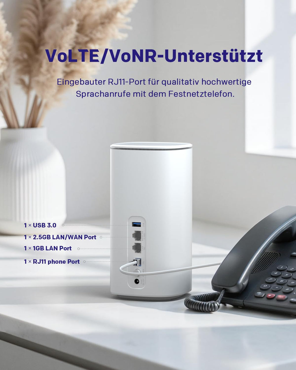 STRONG 5G WLAN Router – Wi-Fi 6 AX3000 Mobiler Hotspot mit Dual-LAN – Produktansicht 6