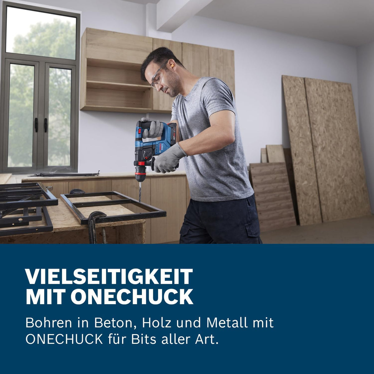Bosch PRO 18 V System Akku-Bohrhammer GBH 18 V-18 X (ONECHUCK, inkl. L-BOXX 136) – Produktansicht 3