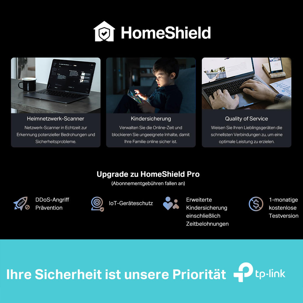 TP-Link Archer BE550 – Wi-Fi 7 BE9300 Tri-Band Router mit 2.5G Ports & VPN – Produktansicht 3