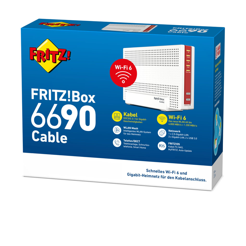 FRITZ! Box 6690 Cable – DOCSIS 3.1 Kabelrouter mit Wi-Fi 6 & 2.5G LAN – Produktansicht 5