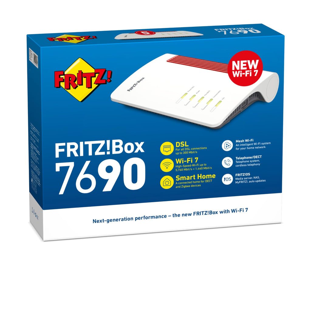 FRITZ! Box 7690 International – Wi-Fi 7 DSL Router mit Mesh & DECT-Basis – Produktansicht 7