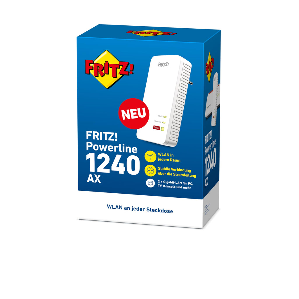 FRITZ!Powerline 1240 AX Set – Gigabit-Powerline mit Wi-Fi 6 Access Point – Produktansicht 6