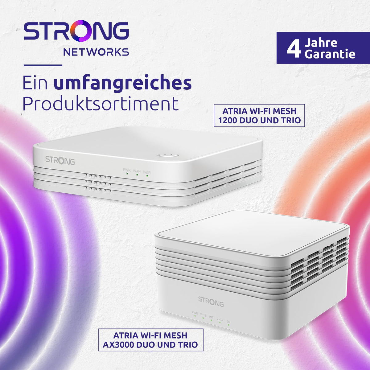 STRONG Atria Mesh AX3000 WiFi 6 Erweiterungsset (3er-Packung) – Dual-Band Abdeckung, Gigabit-Ports, Weiß – Produktansicht 3