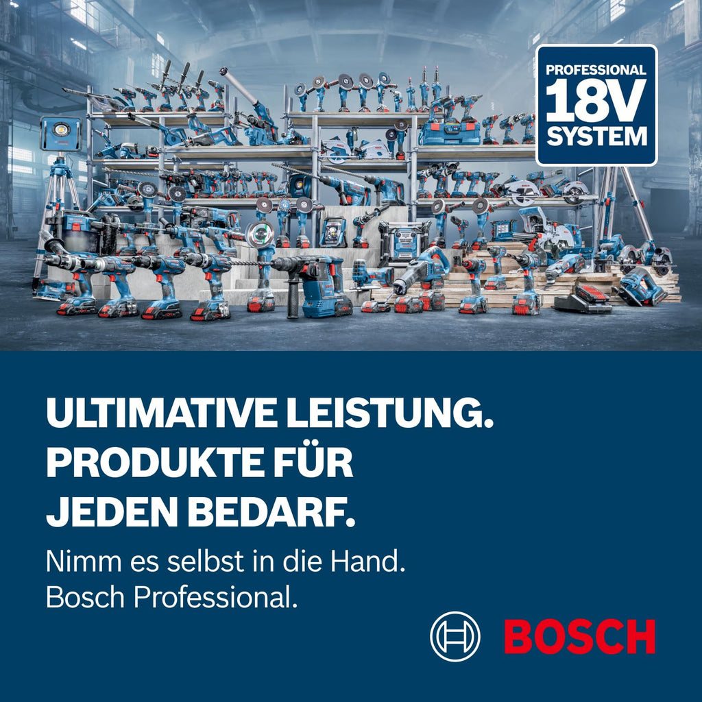 Bosch PRO 18 V System Akku Bohrhammer GBH 18 V-26 (SDS Plus, Bohr-Ø max: Beton/Stahl/Holz 26/13/30 mm, inkl. Zusatzhandgriff,