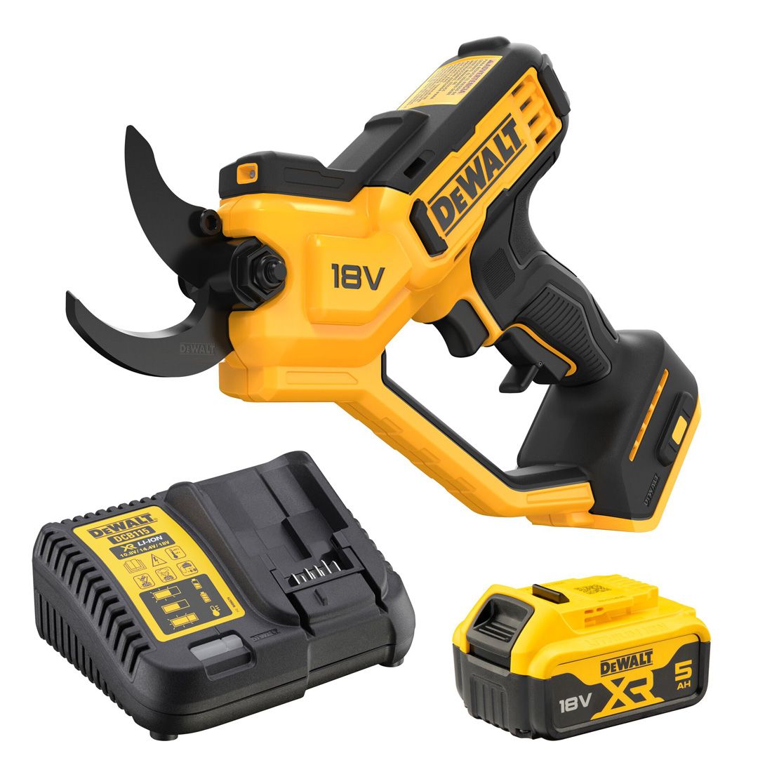 DeWalt DCMPP568P1 18 V XR Akku 38 mm Astschere inkl. 1x 5,0 Ah Akku – Produktansicht 1