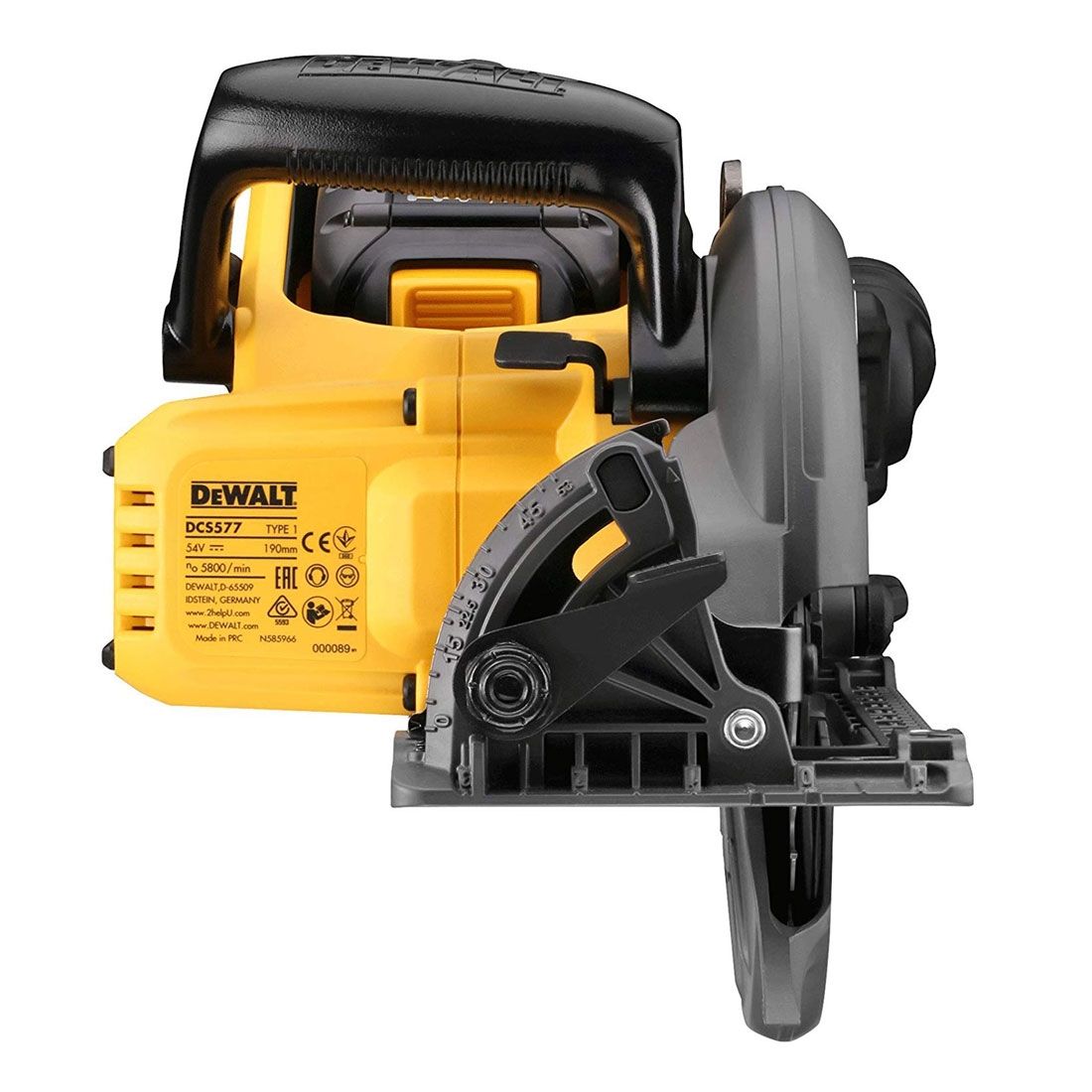 DeWalt DCS577T2-GB 54 V XR FLEXVOLT Hochleistungs 190 mm Handkreissäge inkl. 2x DCB546 Akkus – Produktansicht 4