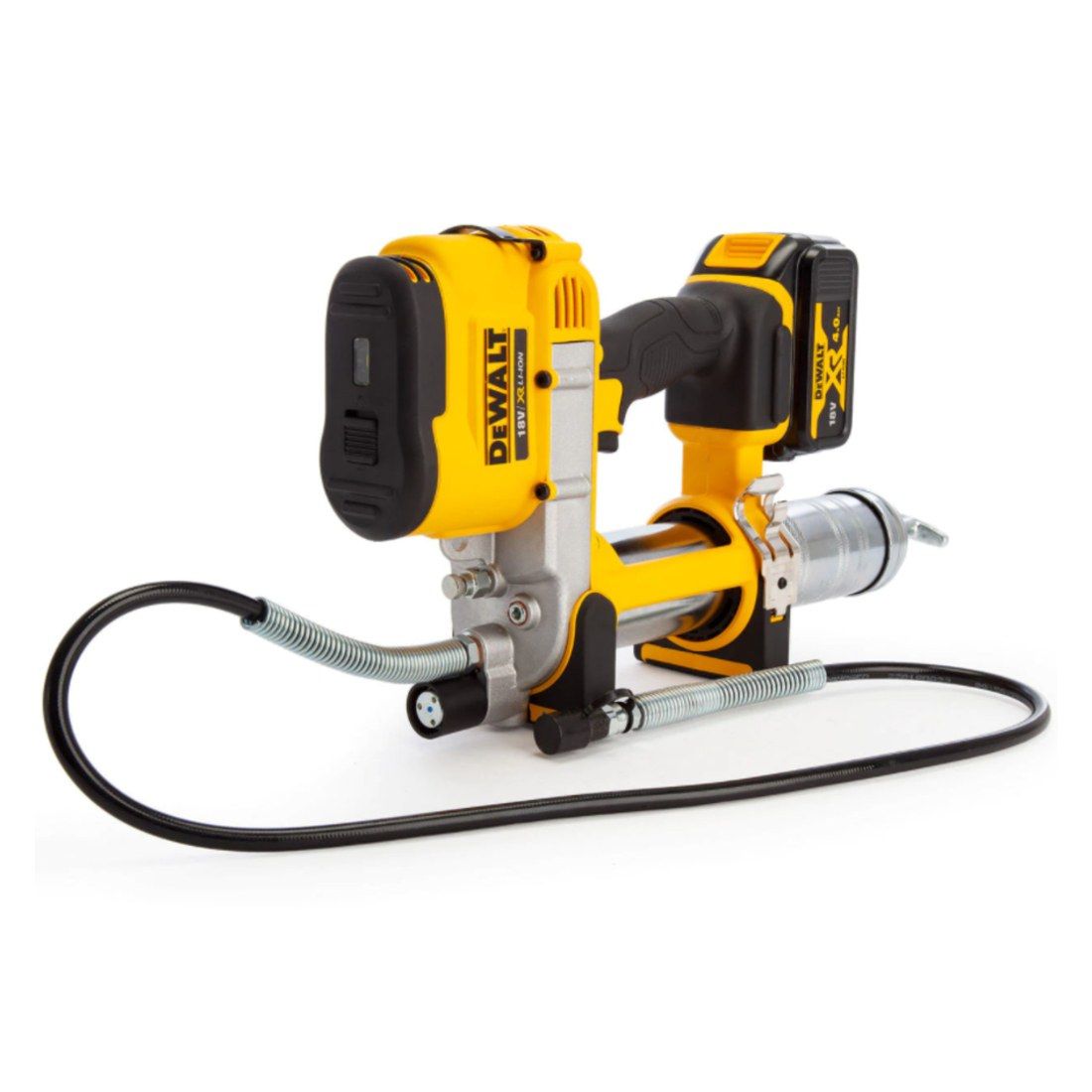 DeWalt DCGG571M1-GB 18 V XR Akku Fettpresse inkl. 1x 4,0 Ah Akkus – Produktansicht 3