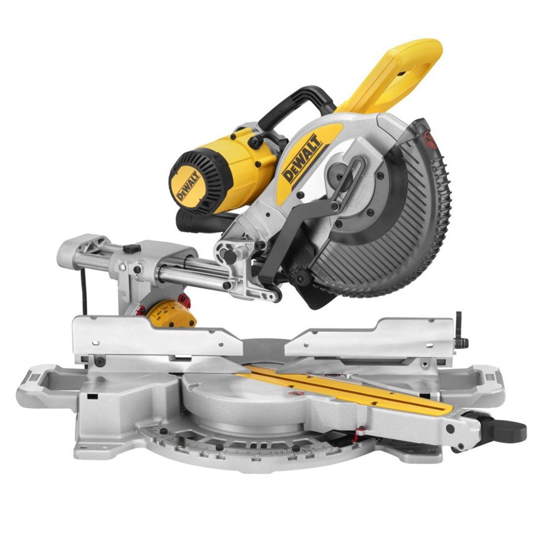 DeWalt DWS727 250 mm beidseitig neigbare Slide Gehrungssäge mit XPS – Produktansicht 1