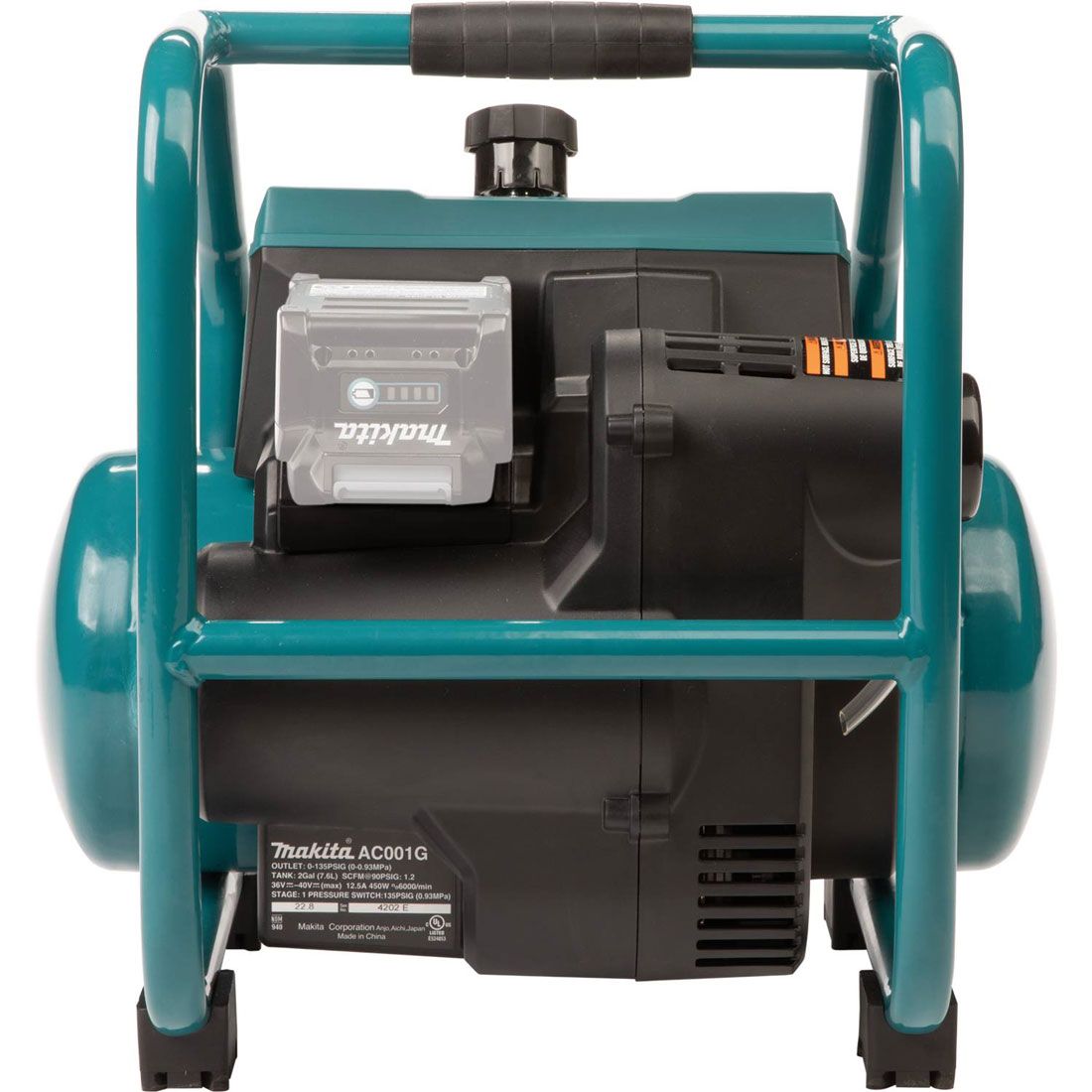 Makita AC001GZ 40 V Max XGT geräuscharme Serie bürstenlos 7.6L Luftkompressor ohne Akku und Ladegerät – Produktansicht 7