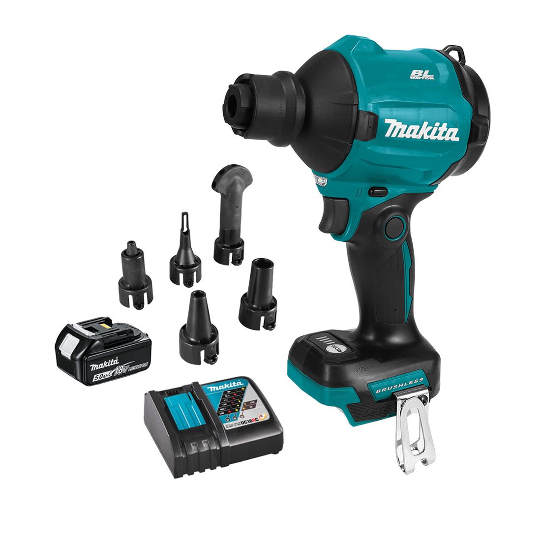 Makita DAS180RT 18 V LXT Akku bürstenlos Gebläse inkl. 1x 5,0 Ah Akku – Produktansicht 1
