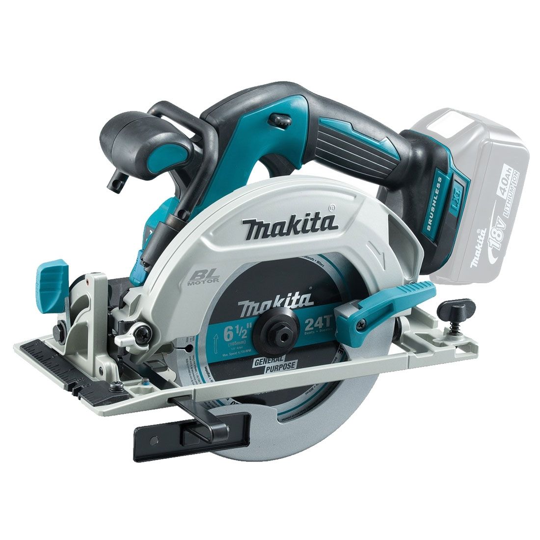 Makita DHS680Z 18 V bürstenlos Handkreissäge 165 mm ohne Akku und Ladegerät – Produktansicht 2