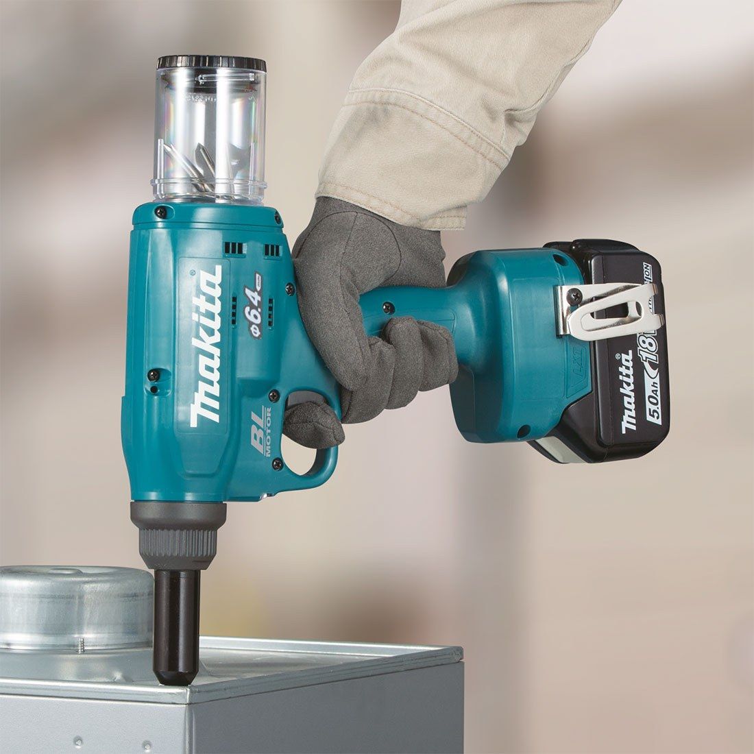 Makita DRV250Z 18 V LXT bürstenlos 30 mm Nietgerät ohne Akku und Ladegerät – Produktansicht 4