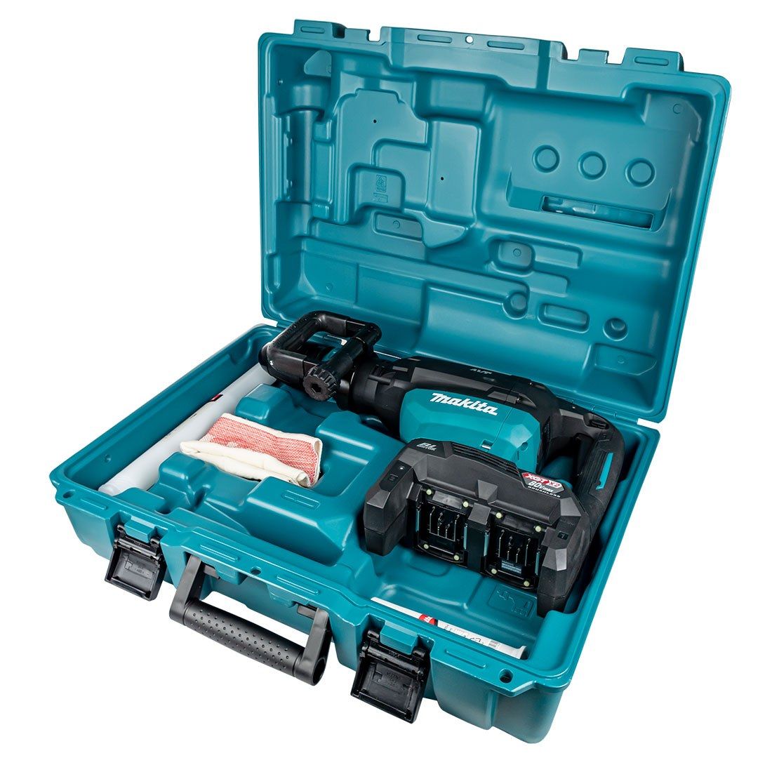 Makita HM002GZ03 Twin 40 V Max XGT SDS Max Abbruchhammer ohne Akku und Ladegerät, im Koffer – Produktansicht 4