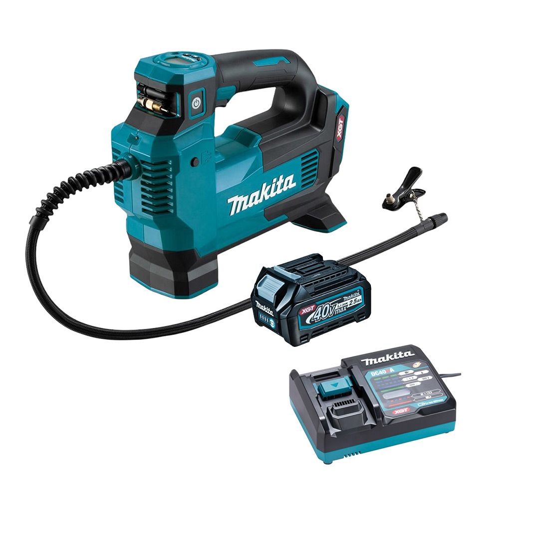 Makita MP001GD101 40 V Max XGT Akku Inflator inkl. 1x 2,5 Ah Akku – Produktansicht 1