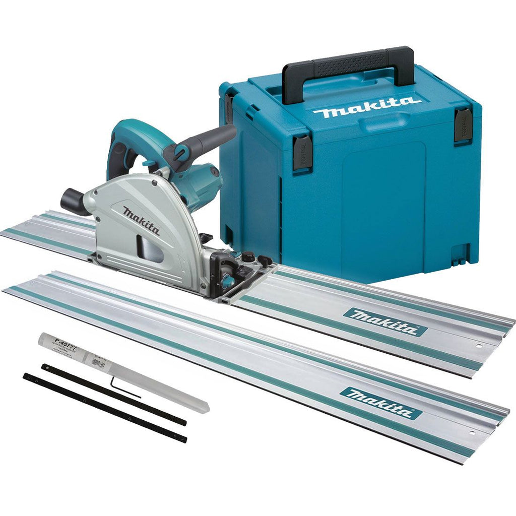 Makita SP6000J2 Tauchsäge 165 mm inkl. 2x Führungsschienen, Verbindungsstück & Makpac-Koffer – Produktansicht 1