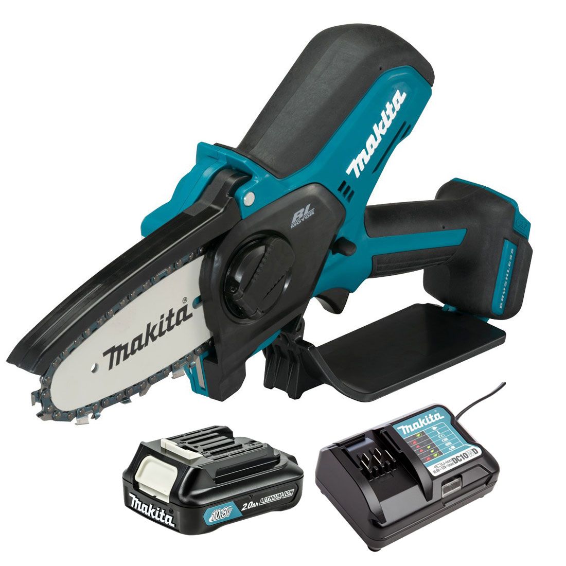 Makita UC100DWA 12 V Max CXT Akku bürstenlos 100 mm / 4" Astschere inkl. 1x 2,0 Ah Akku – Produktansicht 1